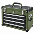 Caja de herramientas 60 x 30 x 40 cm de metal verde y negro con 4 cajones portátil